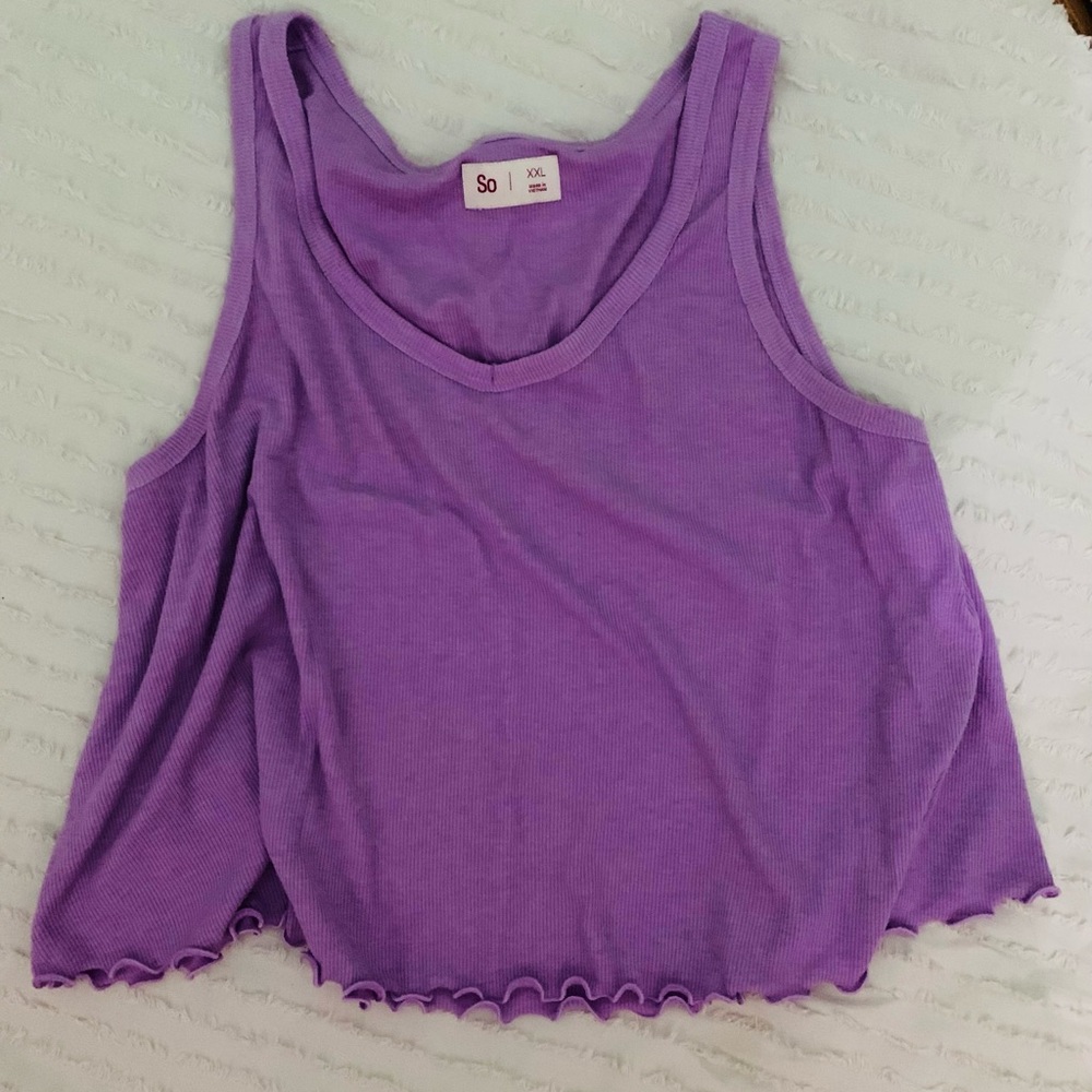 Lavender Ruffle Trimmed Tank